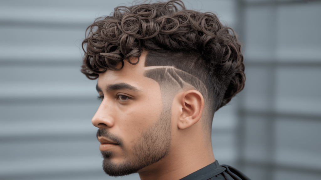 3. Tapered Curls withLine Up