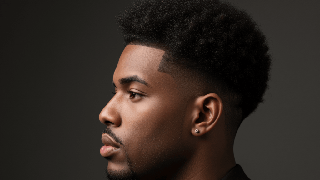 4. Curly Afro with Low Skin Fade