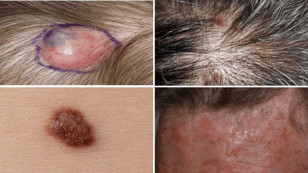 Appearance and Identification of a Scalp Cancer