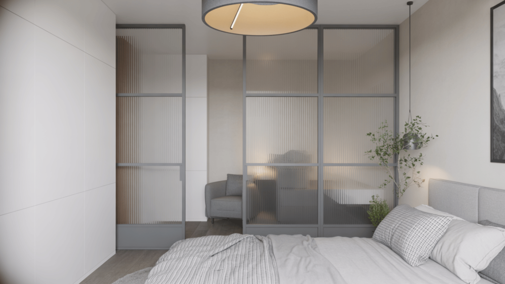 Frosted Glass Room Divider