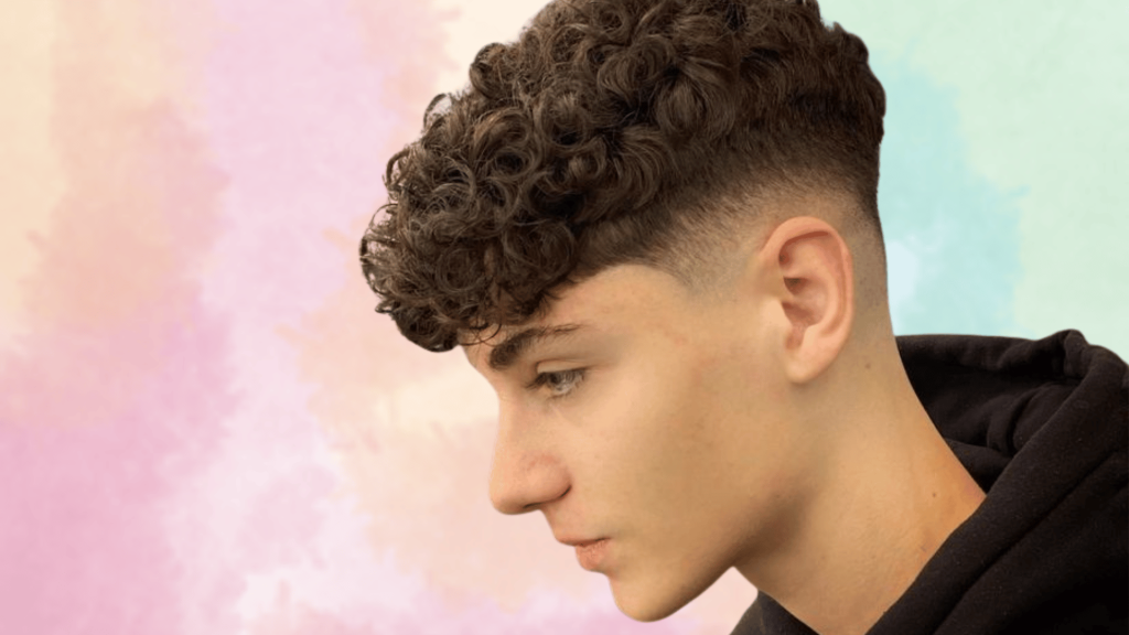 Messy Curly Fringe with Fade