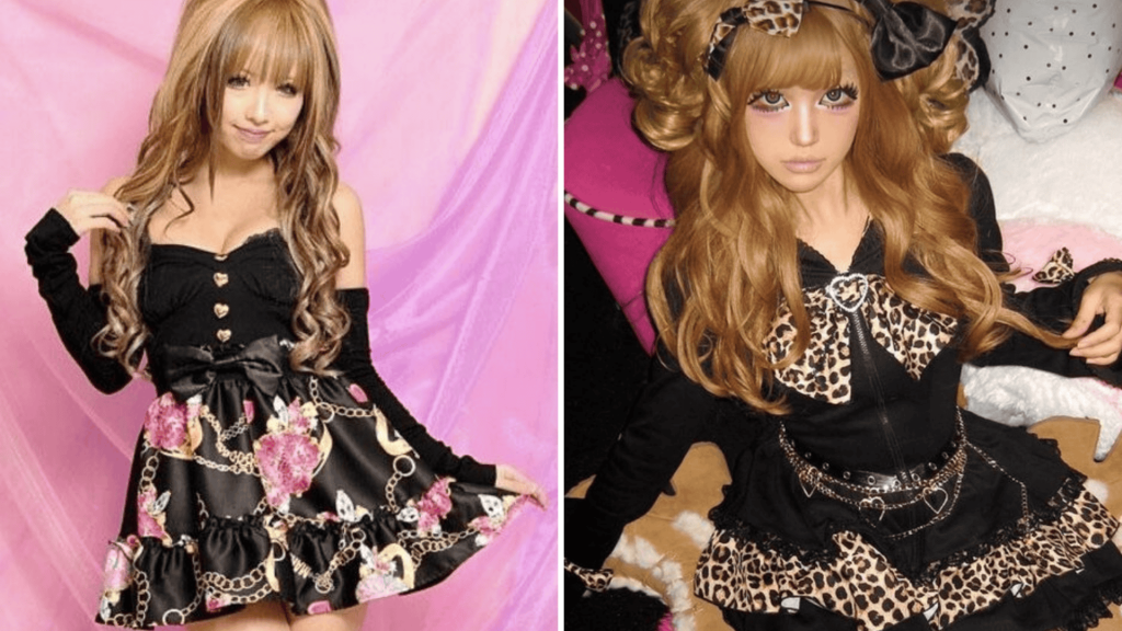Statement accessories bold prints gyaru style
