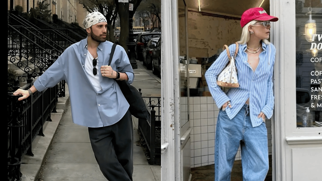 Striped Button Up and Relaxed Jeans