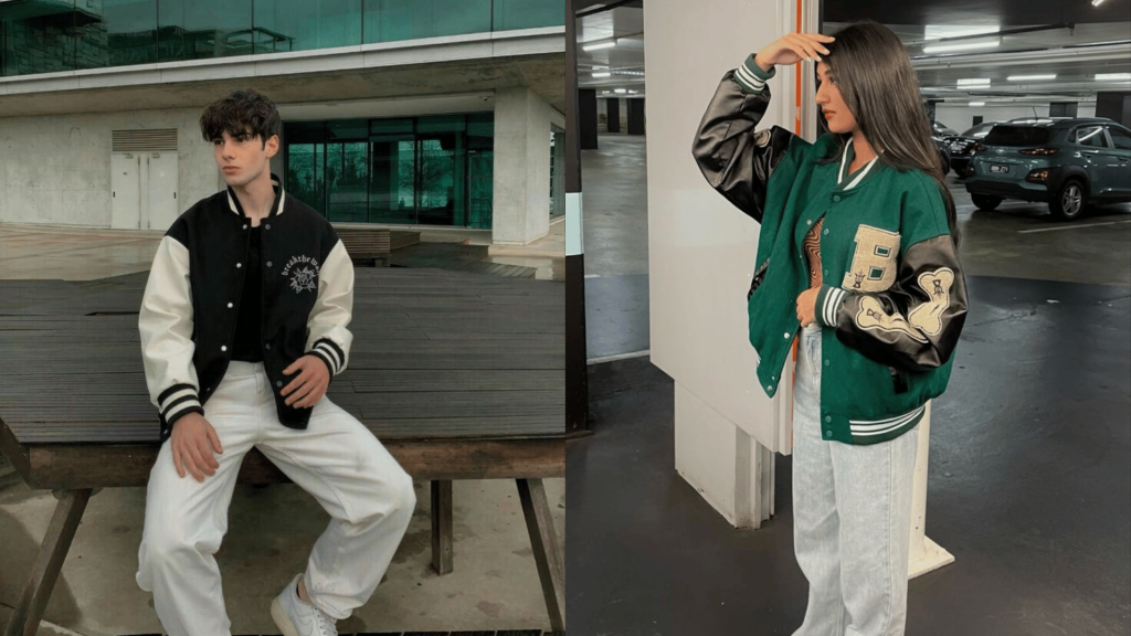 Varsity Jacket and Jeans