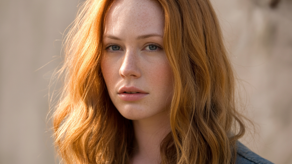 auburn with golden ribbons