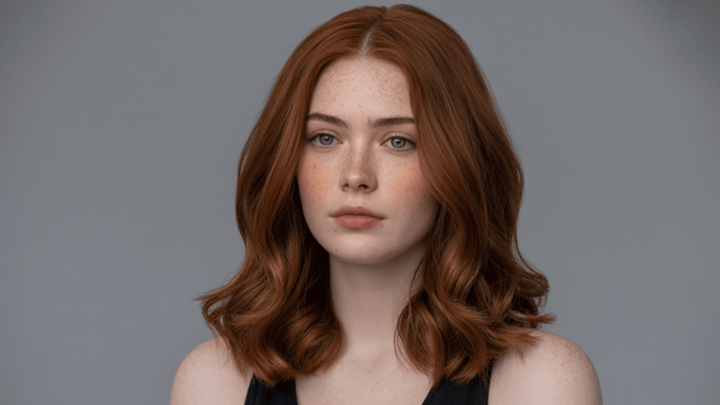 berry tinted auburn cool summer hair color