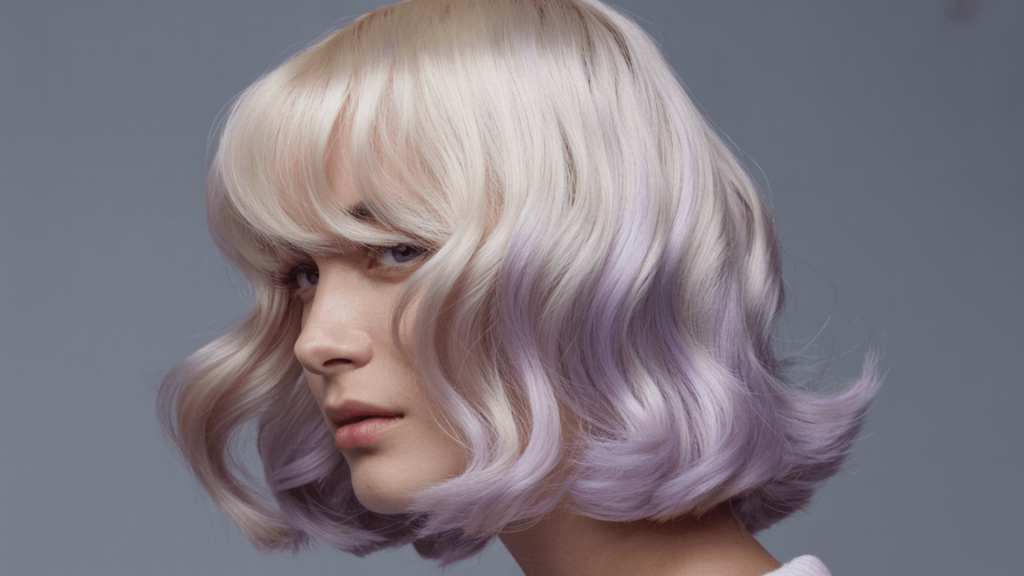 platinum blonde with lavender tint