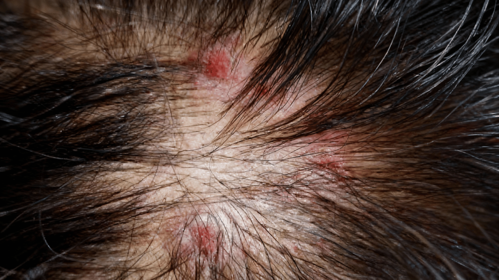 recurring scab on scalp in same spot explained