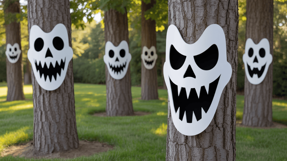 Creepy Tree Faces halloween decor ideas