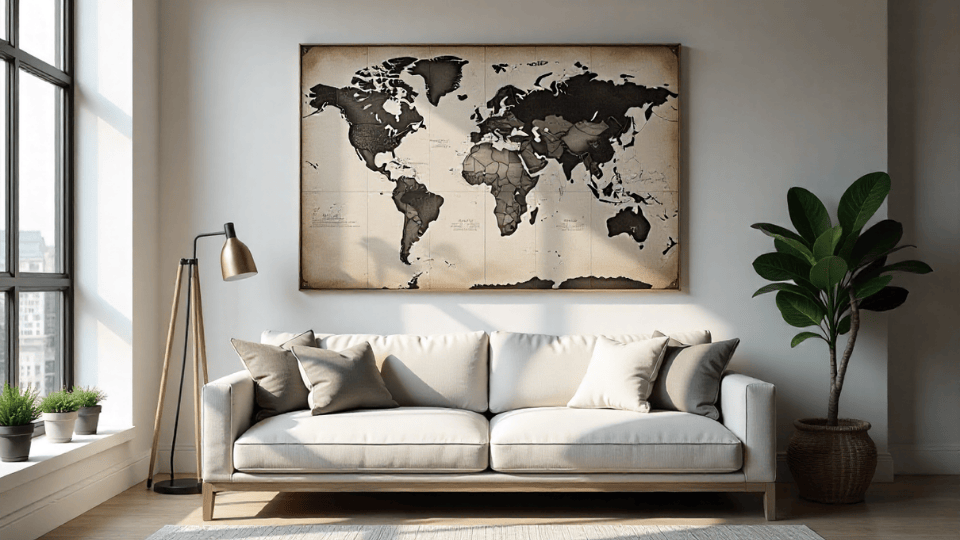 Rustic Canvas Prints above couch decor