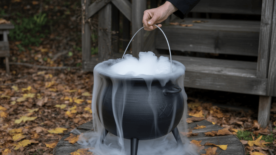 Witches' Cauldron with Dry Ice halloween decor ideas