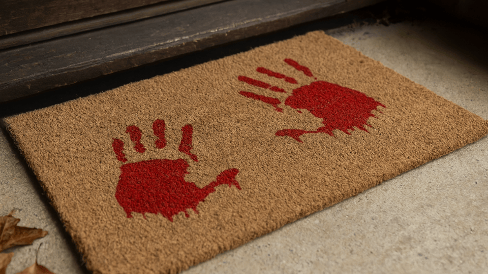 bloody doormat halloween decor ideas