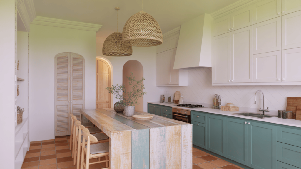 distressed kitchen island