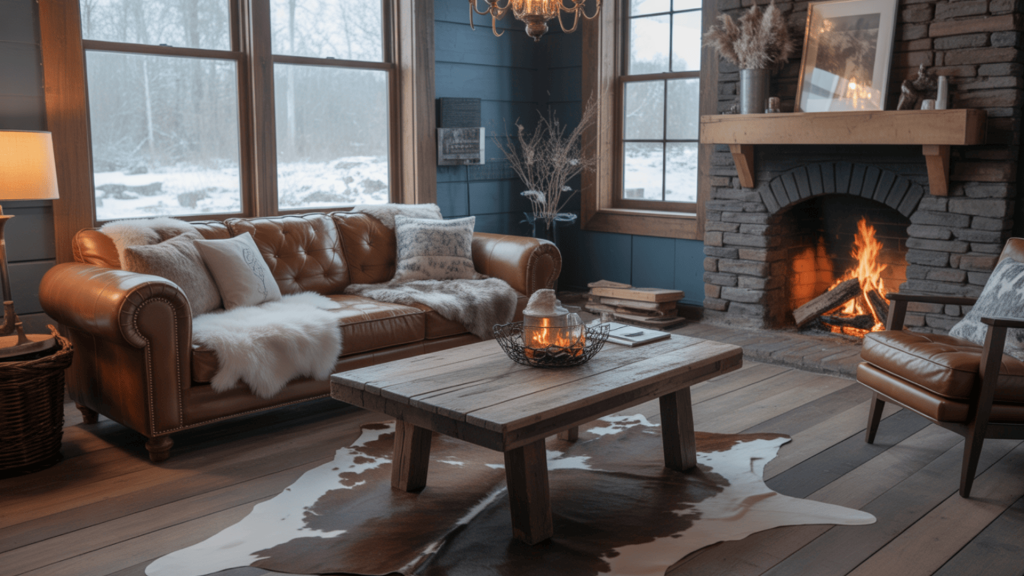 distressed leather sofa