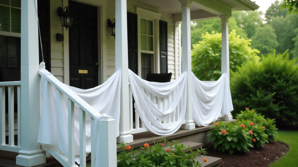 ghostly drapes halloween decor ideas