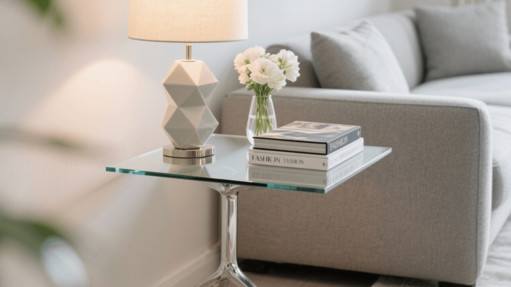 glass top table styling