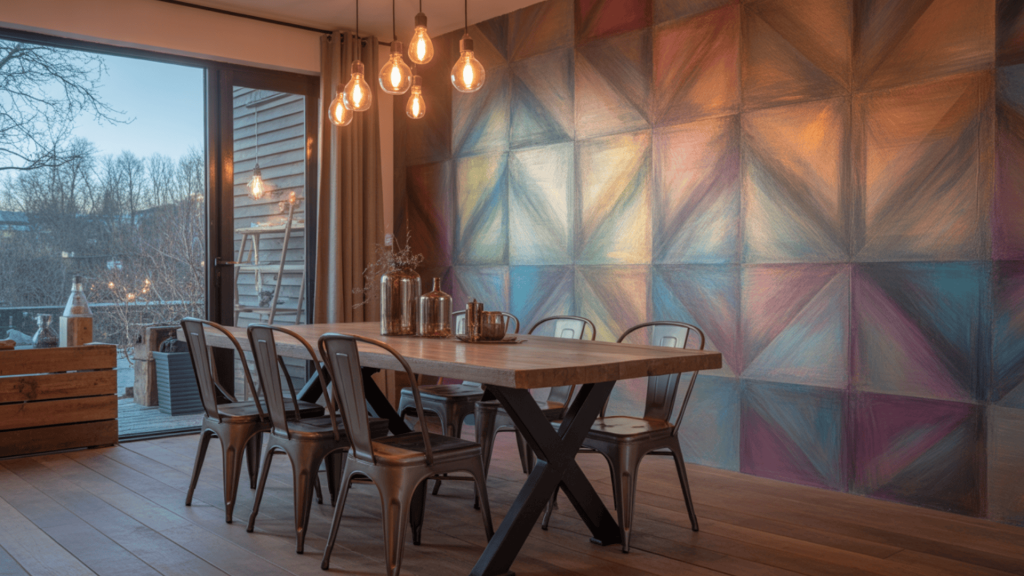 painted mural accent wall