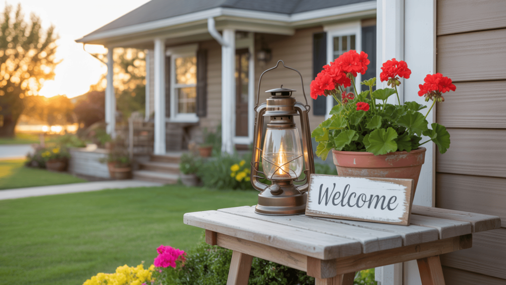 porch welcome table