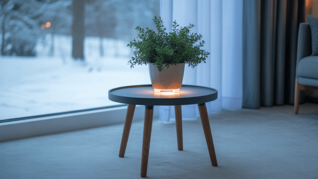 small table as plant stand